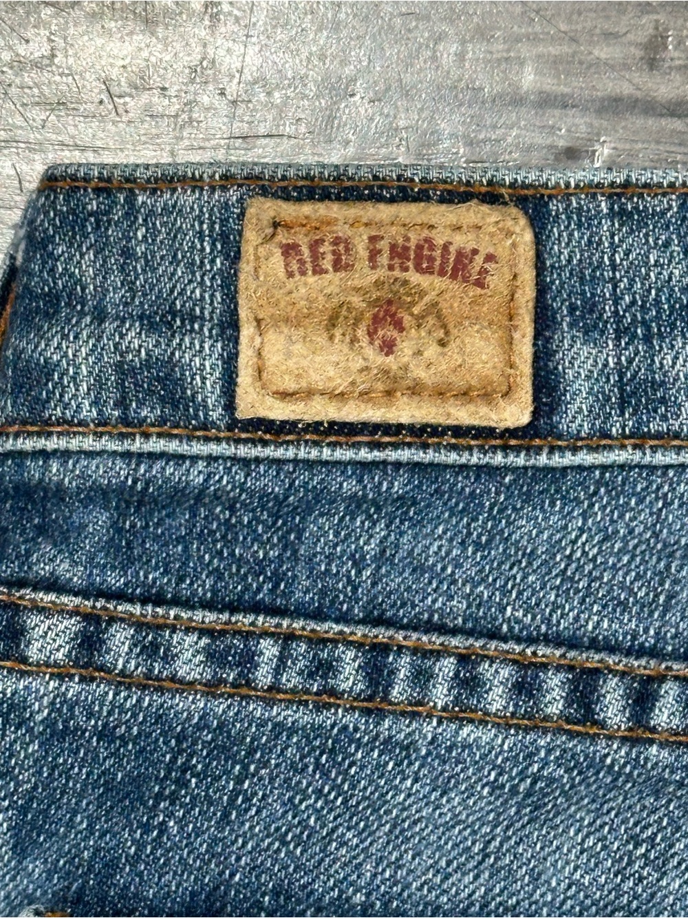 RED ENGINE Vintage Original Denim Whiskered 5 Pocket Low Rise Cropped Jeans 29 - Picture 11 of 11